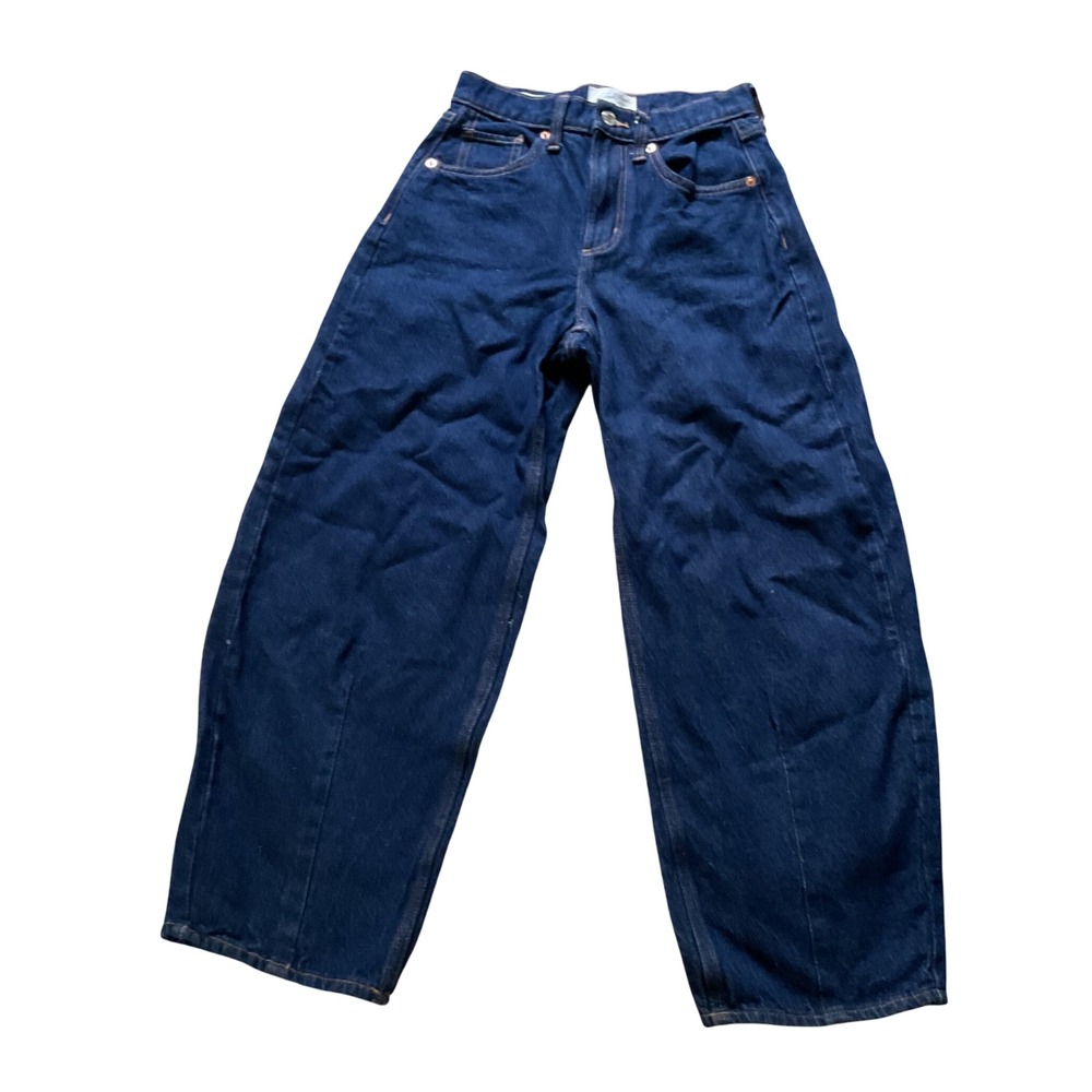 Universal Thread High Rise Easy Barrel Jeans Dark Wash Blue Denim Size 0